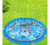 MULEVIP Splash Pad, 170cm Aspersor para Niños, Patrón De Animales Marinos Juegos Exterior Niños, PVC Juegos Piscina Aspersor para Niños Apto para Niños Y Mascotas De 3 A 6 Años