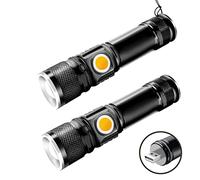 Mulin 2 Linternas Led Recargables, Potente Linterna Led Profesional Para Camping Militar, 2 Linternas Led Clásicas 10 Mil Veces Linterna Led Portátil De Alta Potencia|1200 mA, 2 Unidades