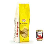 Mulino 5 Stagioni Fioreglut - Harina sin gluten (3 unidades, 1 kg y polpa italiano, 400 g)
