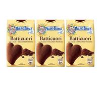 MULINO BIANCO Batticuori Galletas italianas de cacao 350g x 3 paquetes (Batticuori, x3)