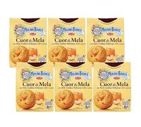 MULINO BIANCO Cuor di Mela - Galletas crujientes y mantecosas rellenas de mermelada de manzana 300g x 6 paquete (Cuor di Mela, x6)