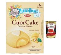 Mulino Bianco CuorCake Snack relleno con crema de limón con limones italianos, sin aceite de palma, 6 CuorCake + Polpa italiana gourmet 400 g