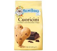 Mulino Bianco Cuoricini - Galletas de mantequilla de corazón con chispas de chocolate, 20 onzas (paquete de 3)