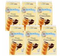 MULINO BIANCO Flauti Ciocciolato - Panecillos de mantequilla rellenos de chocolate 280g (Flauti Ciocciolato, x6)