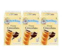MULINO BIANCO Flauti Ciocciolato - Panecillos de mantequilla rellenos de chocolate 280g (Flauti Ciocciolato, x3)