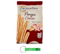 Mulino Bianco Pangrì Classici - Grissini rústico de tipo 0 - crujientes y llenos de sabor - Snack Breadsticks paquete de 300 g + llavero Beni Culinari gratis