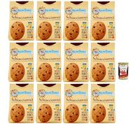 Mulino Bianco Schiaccianoci Biscotti con Frutta Secca e Cioccolato Fondente, galletas con frutos secos y chocolate negro, galletas 12 x 300 g + Polpa italiana Gourmet 400 g