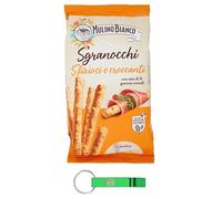 Mulino Bianco Sgranocchi - Grissini de tipo 0 con 8 cereales y sésamo, crujientes y llenos de sabor, paquete de 210 g + llavero Beni Culinari gratuito