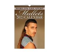 Mullets más grandes del mundo Calendario de pared Calendar 2025, planificador mensual, calendario vokuhila de cabello | Calendario de cabello 2024-2025, descripción general del calendario del diario