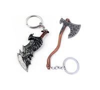 Mullike Llavero de God Of War - Hacha de Kratos Leviatán, Cuchillas del Caos - Regalos para hombres, adolescentes, fanáticos del juego - 2 unidades - Adecuado para todos