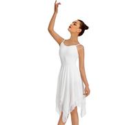 Mulnall Mujer Drapeado Lírica Contempornánea Praise Vestido Mujer Leotardo Body de Gimnasia Dancewear Maillot Gimnasia Disfraz Bailarina(UK23913-07-M)