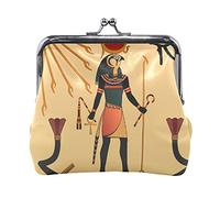Multi 11 Antiguo Egipcio Egipto Monedero de Cuero Beso Cerradura Embrague Bolsa Bolsillo Cerrojo Tarjeta Llave Cambio Monedero Hebilla Bolso pequeño Estuche para Mujeres Niñas Damas