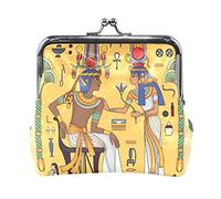 Multi 12 Antiguo Egipcio Egipto Monedero de Cuero Beso Cerradura Embrague Bolsa Bolsillo Cerrojo Tarjeta Llave Cambio Monedero Hebilla Pequeño Bolso Caso para Mujeres Niñas Damas