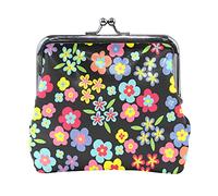 Multi 14 cobre dorado brillante contorno rosa peonía flores hojas en azul marino oscuro mujer cuero monedero cerrojo tarjeta cambio de llave cartera pequeña hebilla bolso caso beso bloqueo embrague bo