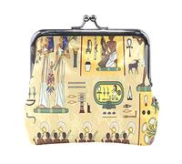 Multi 15 Antiguo Egipcio Egipto Monedero de Cuero Beso Cerradura Embrague Bolsa Bolsillo Cerrojo Tarjeta Llave Cambio Monedero Hebilla Pequeño Bolso Caso para Mujeres Niñas Damas