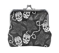 Multi 15 varios pingüinos de dibujos animados patrón sin costuras en gris mujer cuero monedero cerrojo tarjeta cambio de llave cartera pequeña hebilla bolso caso beso bloqueo embrague bolsa bolsillo p