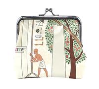 Multi 17 Antiguo Egipcio Egipto Monedero de Cuero Beso Cerradura Embrague Bolsa Bolsillo Cerrojo Tarjeta Llave Cambio Monedero Hebilla Bolso pequeño Estuche para Mujeres Niñas Damas
