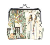 Multi 19 Antiguo Egipcio Egipto Monedero de Cuero Beso Cerradura Embrague Bolsa Bolsillo Cerrojo Tarjeta Llave Cambio Monedero Hebilla Pequeño Bolso Caso para Mujeres Niñas Damas