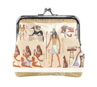 Multi 20 Antiguo Egipcio Egipto Monedero de Cuero Beso Cerradura Embrague Bolsa Bolsillo Cerrojo Tarjeta Llave Cambio Monedero Hebilla Bolso pequeño Estuche para Mujeres Niñas Damas