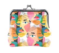 Multi 4 Hand Drawn Gold Golden Face of The Sun Stars on Black Dark Women Leather Coin Purse Hasp Card Key Change Wallet Small Hebilla Bolso Case Kiss Lock Clutch Pouch Pocket para niñas Damas