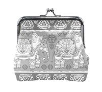 Multi 7 Silver White Shiny Sparkles and Sequins in the Form of Stars on Dark Women Leather Coin Purse Hasp Card Key Change Wallet Small Hebilla Bolso Case Kiss Lock Clutch Pouch Pocket para niñas Ladi