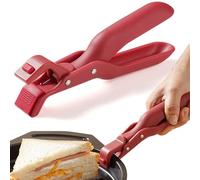 Multi-Angle Hot Plate Gripper, Hot Plate Gripper Tongs, Multi-Function Anti-Scald Bowl Clip, Silicone Non-Slip Dish Holder, Microwave Oven Cooking, for Bowls,Pans,Dishes (Red-1pc)