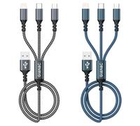 Multi Cable de Carga [2Pack 1.2M] 3 en 1 Multi USB Cargador Cable USB Nylon
