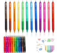 Multi-Color Erasable Gel Pens 12 PCS, 0.7mm Retractable Clicker Erasable Colored Pens, Assorted Color Inks, Make Mistakes Disappear, Ideal for Drawing, Writing & Crossword Puzzles (ONE)