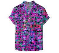 Multi Color Vertigo Dots Camisa para Hombres Verano Vértigo Lunares 3D Imprimir Solapa Camisa Camisas De Manga Corta con Botones