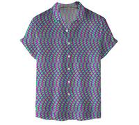 Multi Color Vertigo Dots Camisa para Hombres Verano Vértigo Lunares 3D Imprimir Solapa Camisa Camisas De Manga Corta con Botones