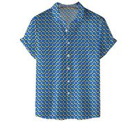Multi Color Vertigo Dots Camisa para Hombres Verano Vértigo Lunares 3D Imprimir Solapa Camisa Camisas De Manga Corta con Botones