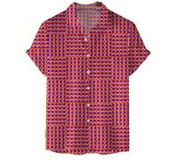 Multi Color Vertigo Dots Camisa para Hombres Verano Vértigo Lunares 3D Imprimir Solapa Camisa Camisas De Manga Corta con Botones