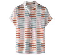 Multi Color Vertigo Dots Camisa para Hombres Verano Vértigo Lunares 3D Imprimir Solapa Camisa Camisas De Manga Corta con Botones