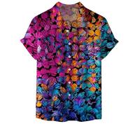 Multi Color Vertigo Dots Camisa para Hombres Verano Vértigo Lunares 3D Imprimir Solapa Camisa Camisas De Manga Corta con Botones