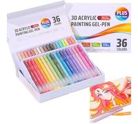 Multi Colored 3D Acrylic Gel Pen,Glitter Gel Pens for Adult Coloring,Fine Tip Acrylic Paint Pens,Coloring Paint Pen for Doodle,Drawing,DIY Projects,Crafts Art Supplie