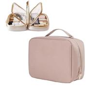 Multi-Compartment Toiletry Cosmetics Bag, Makeup Bag with Compartments, Multi Compartment Toiletry Bag, Cosmetics Multi-Compartment Storage (Pink)