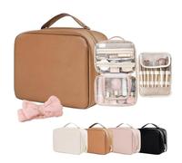 Multi-Compartment Toiletry Cosmetics Bag,Multi Compartment Toiletry Cosmetic Bag,Consulbefor Bag-Set Patient Travel Makeup Bag,Set Patient Cosmetic Bag (Brown)