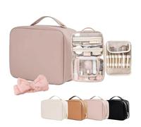 Multi-Compartment Toiletry Cosmetics Bag,Multi Compartment Toiletry Cosmetic Bag,Consulbefor Bag-Set Patient Travel Makeup Bag,Set Patient Cosmetic Bag (Pink)