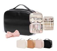 Multi-Compartment Toiletry Cosmetics Bag,Multi Compartment Toiletry Cosmetic Bag,Consulbefor Bag-Set Patient Travel Makeup Bag,Set Patient Cosmetic Bag (Black)