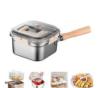 Multi-Function Frying Cooker Set - Fryer, Cooker, 2025 Portable Stainless Steel Deep Fryer Pot with Basket, Tongs & Oil Drip Rack, for Kitchen French Fries, Chicken Etc (Set A)