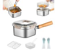 Multi-Function Frying Cooker Set - Fryer, Cooker, Fresh Keeping & Vegetables Washing, Portable Outdoor Stainless Steel Cooking Pot, with Frying Basket (1Set)