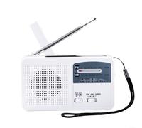 Multi-Function Hand Crank Solar Radio With Phone Charger, 14X8x4cm ABS Emergency-FM/AM Receiver, Built-in Flashlight & Alarm, For Camping/Hiking/Survival Kits, Solar & Manual Power Options(White)
