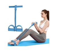 Multi-Function Resistance Bands Set - 4 Tube Tension Bands with Handles for Home Gym Sit-Ups & Core Training - Blue Fitness Equipment for Me