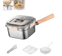 Multi-function Stainless Steel Frying Cooker Set, Multi-function Frying Cooker SetCooker, Detachable Portable Deep Fryer with Basket, for Kitchen French Fries, Chicken Etc (1pcs)
