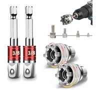 Multi-Function Universal Socket Wrench Tool - Universal Maintenance Tool, 10mm-19mm, Universal Adjustable Socket Wrench with Adapter, for 3/8" Drive Ratchet Torque Wrench and Power Drill(2 Sets)