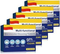 Multi-Functional Bio-Enzyme Cleaning Tablets,Bio-Enzyme Explosive Salt Active Enzyme Laundry Stain Remover Cleaning Agents - Household Cleaning Tablets,Kitchen All-Purpose Cleaning Powder (5Box)