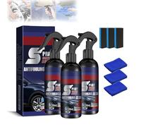 Multi Functional Coating Renewal Agent Spray,3 in 1 High Protection Fast Nano Ceramic Coating Spray for Cars,Car Wax Ceramic Coating & Dry Wash Spray for Paint Shine and Protection (3pcs)