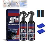 Multi Functional Coating Renewal Agent Spray,3 in 1 High Protection Fast Nano Ceramic Coating Spray for Cars,Car Wax Ceramic Coating & Dry Wash Spray for Paint Shine and Protection (2pcs)