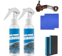 Multi-Functional Quick-Acting Rust Removal Spray, 100ML Portable Rust Remover Spray with Sponge and Cloth, Easy to Sprays for Tools Metals and Car Parts (Blue,2 sets)