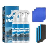 Multi-Functional Quick-Acting Rust Removal Spray - Iron Powder Remover Spray, Iron Power Remover for Metal Bikes Tools Cars & Household Surfaces (3 Pcs)